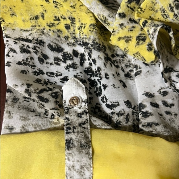 Kardashian Kollection Sheer Black and Yellow Blouse - Picture 9 of 9